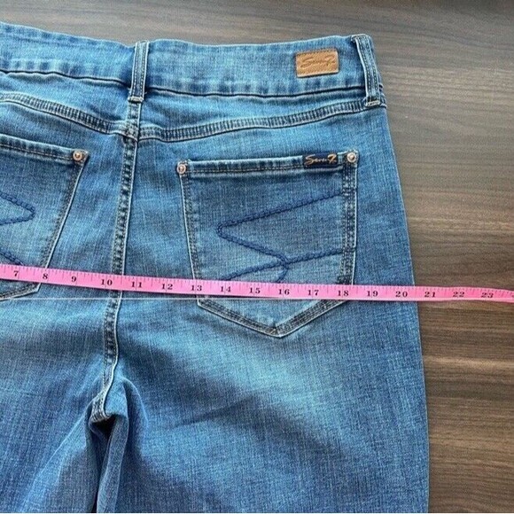 Seven7 Jeans Blue Denim Tummyless High Rise Skinny Slim Stretch Plus Size 16 EUC - Picture 8 of 11